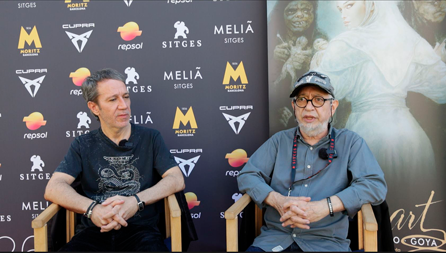 Luis y Rómulo Royo, durante la entrevista en el hotel Meliá Sitges sobre el documental *Fantasy Art* y la influencia de Goya en su obra.